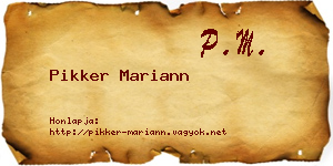 Pikker Mariann névjegykártya